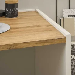 Wohnen 143x77x63 Schreibtisch in Wildeiche NB & Weiß - Nonessia