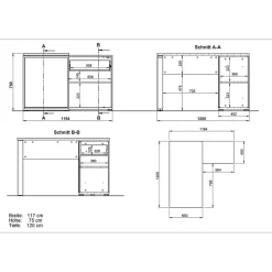 Wohnen Bürotische*120x75x117 Schreibtisch mit Anbauregal - Situatica