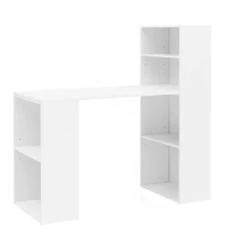 Wohnen Bürotische*120x120x53 Schreibtisch Regal Kombi in Weiß - Ricana