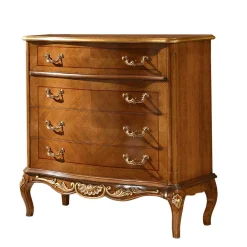 Wohnen Küchenschränke|Italienische Möbel*101x100x46 Schubladen-Kommode in Nussbaum - Aciara