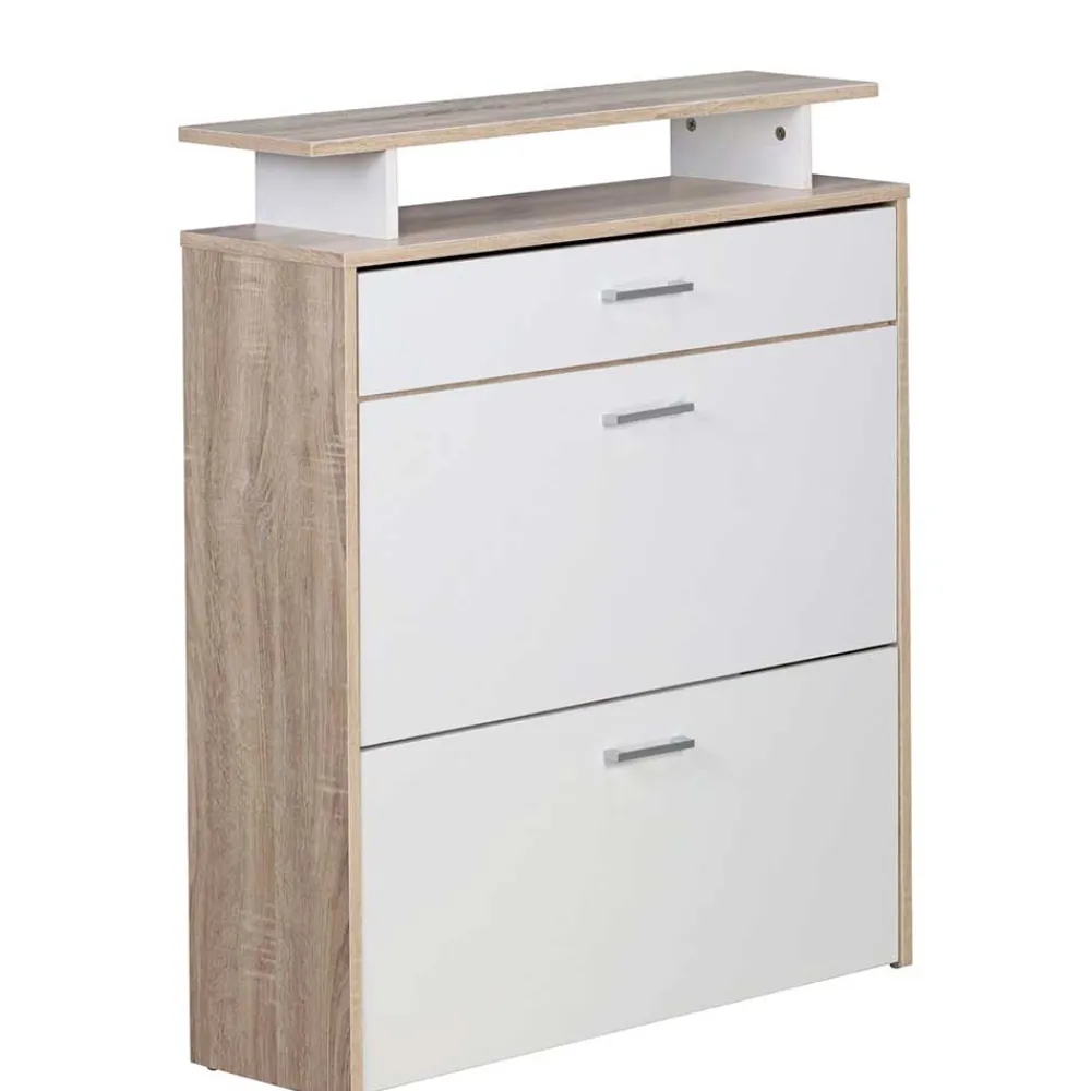 Wohnen Schuhschränke*80x95x24 Schuhkommode mit zwei Klappen & Schublade - Crimera