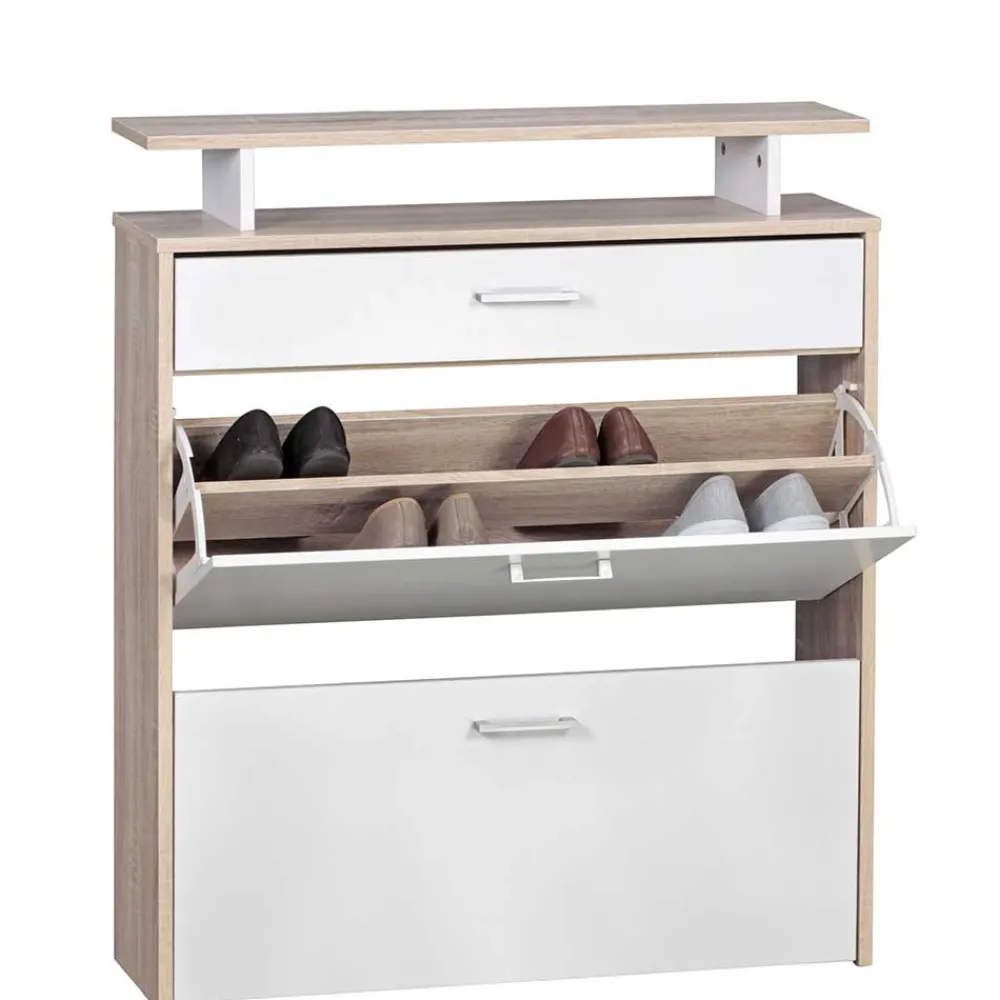 Wohnen Schuhschränke*80x95x24 Schuhkommode mit zwei Klappen & Schublade - Crimera