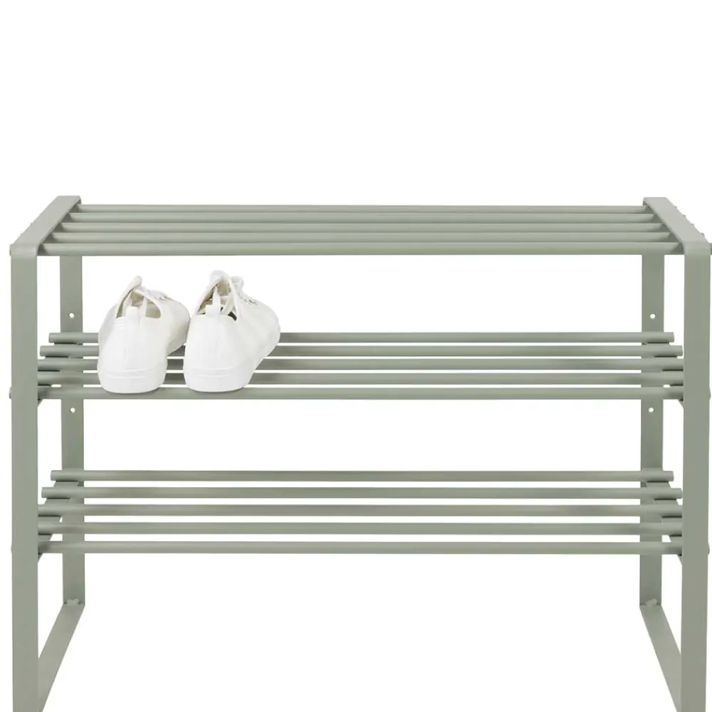 Wohnen Schuhschränke|Wohnzimmer-Regale*70x49x29 Schuhregal aus Stahl in Graugrün - Citro