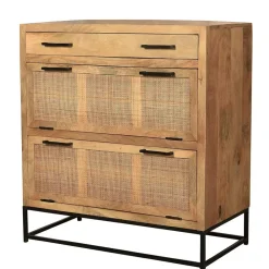 Wohnen Rattanmöbel|Schuhschränke*85x91x40 Schuhschrank aus Holz & Rattan Geflecht - Lazianus