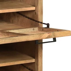 Wohnen Rattanmöbel|Schuhschränke*85x91x40 Schuhschrank aus Holz & Rattan Geflecht - Lazianus