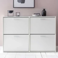 Wohnen 120x81x24 Schuhschrank mit 4 Klappen - Tudan