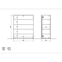 Wohnen Schuhschränke*89x104x40 Schuhschrank mit Doppeltür - Reestyl