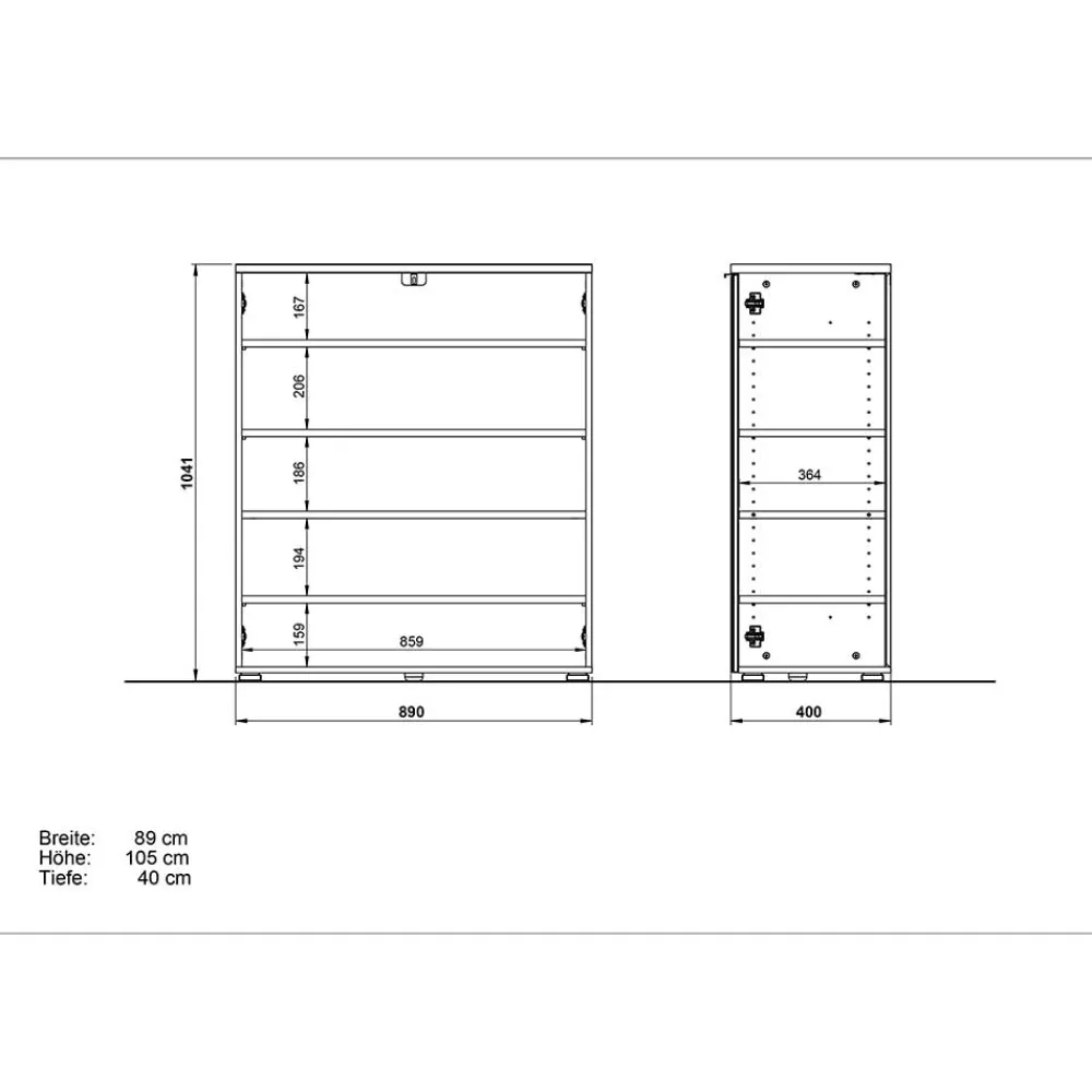Wohnen Schuhschränke*89x104x40 Schuhschrank mit Doppeltür - Reestyl