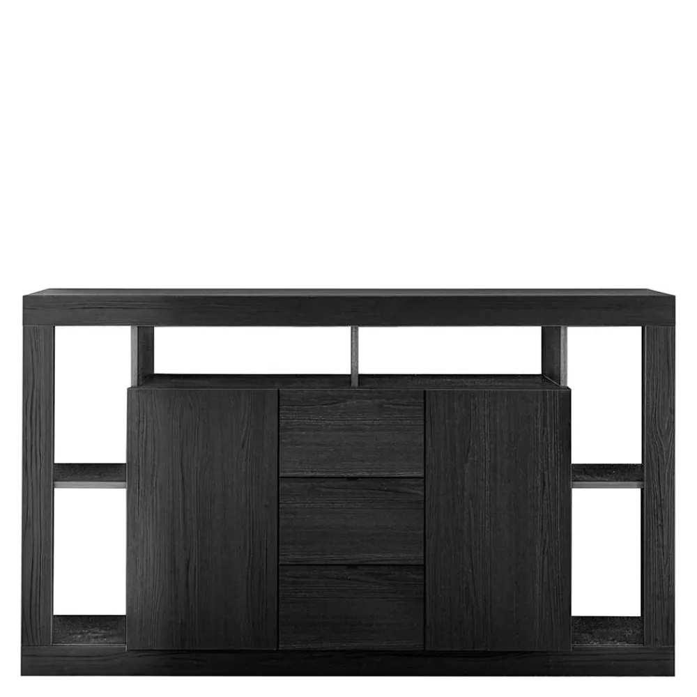 Wohnen Sideboards*172x102x42 Schwarzes Sideboard in Holzoptik - Bihar