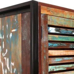 Wohnen Shabby Chic Möbel|Garderobenschränke*90x180x45 Shabby Chic Schrank mit 2 Lamellentüren - Vosbadus