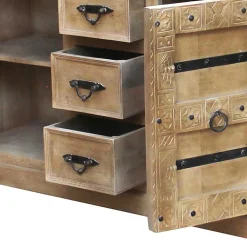 Wohnen 150x90x45 Shabby Chic Sideboard in Grey Wash - Abid