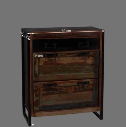 Wohnen Schuhschränke|Shabby Chic Möbel*80x96x40 Shabby Schuhschrank mehrfarbig - Ensley