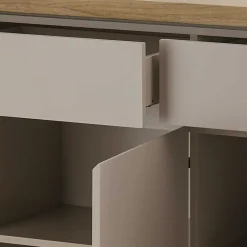 Wohnen 200x86x40 Sideboard Anrichte in Taupe & Akazie - Anja