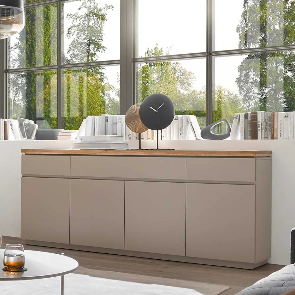 Wohnen 200x86x40 Sideboard Anrichte in Taupe & Akazie - Anja