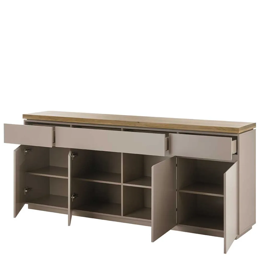 Wohnen 200x86x40 Sideboard Anrichte in Taupe & Akazie - Anja