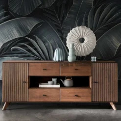 Wohnen Sideboards*180x75x40 Sideboard aus Kernbuche Braun - Malawi