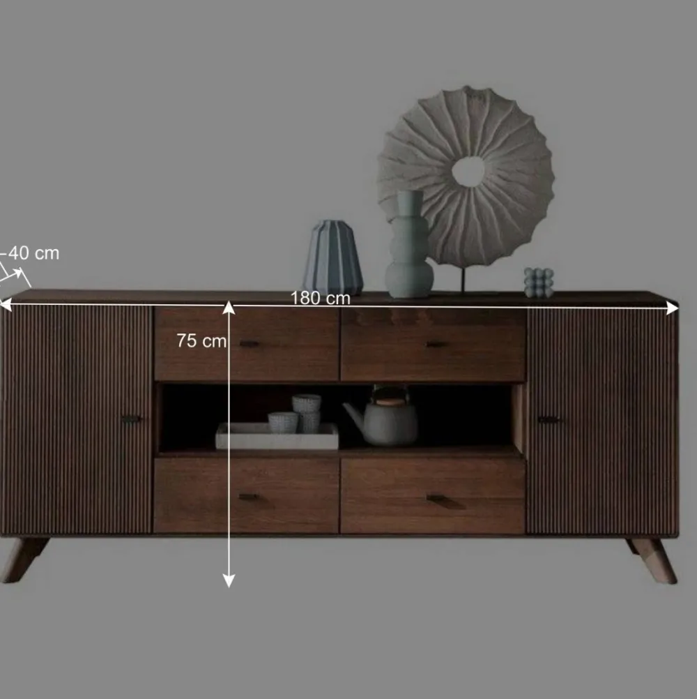 Wohnen Sideboards*180x75x40 Sideboard aus Kernbuche Braun - Malawi