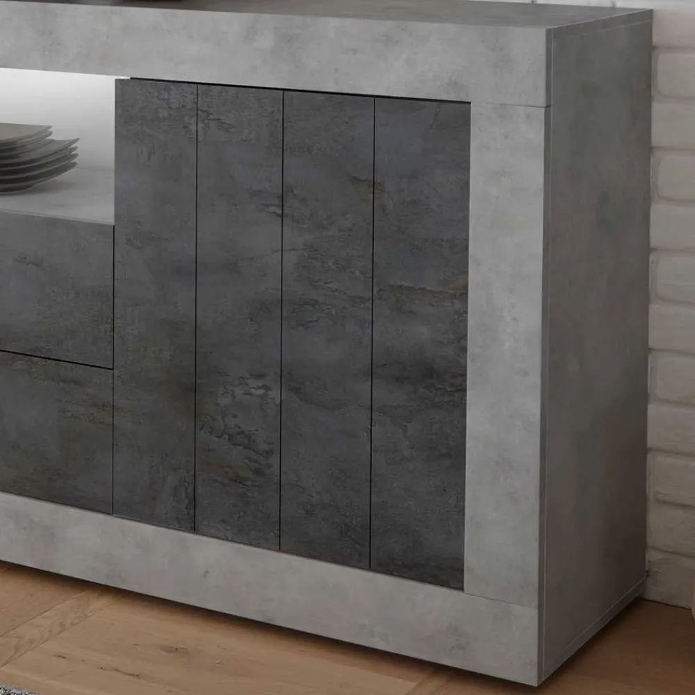 Wohnen 184x86x43 Sideboard in Grau zweifarbig - Faith