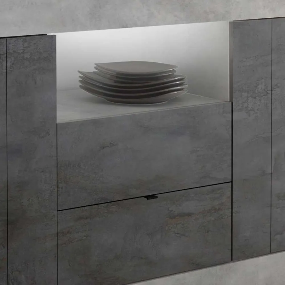 Wohnen 184x86x43 Sideboard in Grau zweifarbig - Faith