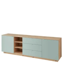 Wohnen 240x77x44 Sideboard in Graugrün und Wildeiche - Yoan