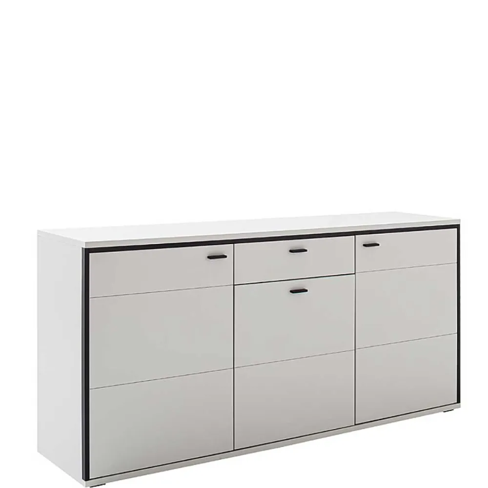 Wohnen Sideboards & Kommoden|Küchenschränke*183x89x44 Sideboard in Weiß mit Schwarzgrau - Loazin