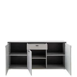 Wohnen Sideboards & Kommoden|Küchenschränke*183x89x44 Sideboard in Weiß mit Schwarzgrau - Loazin