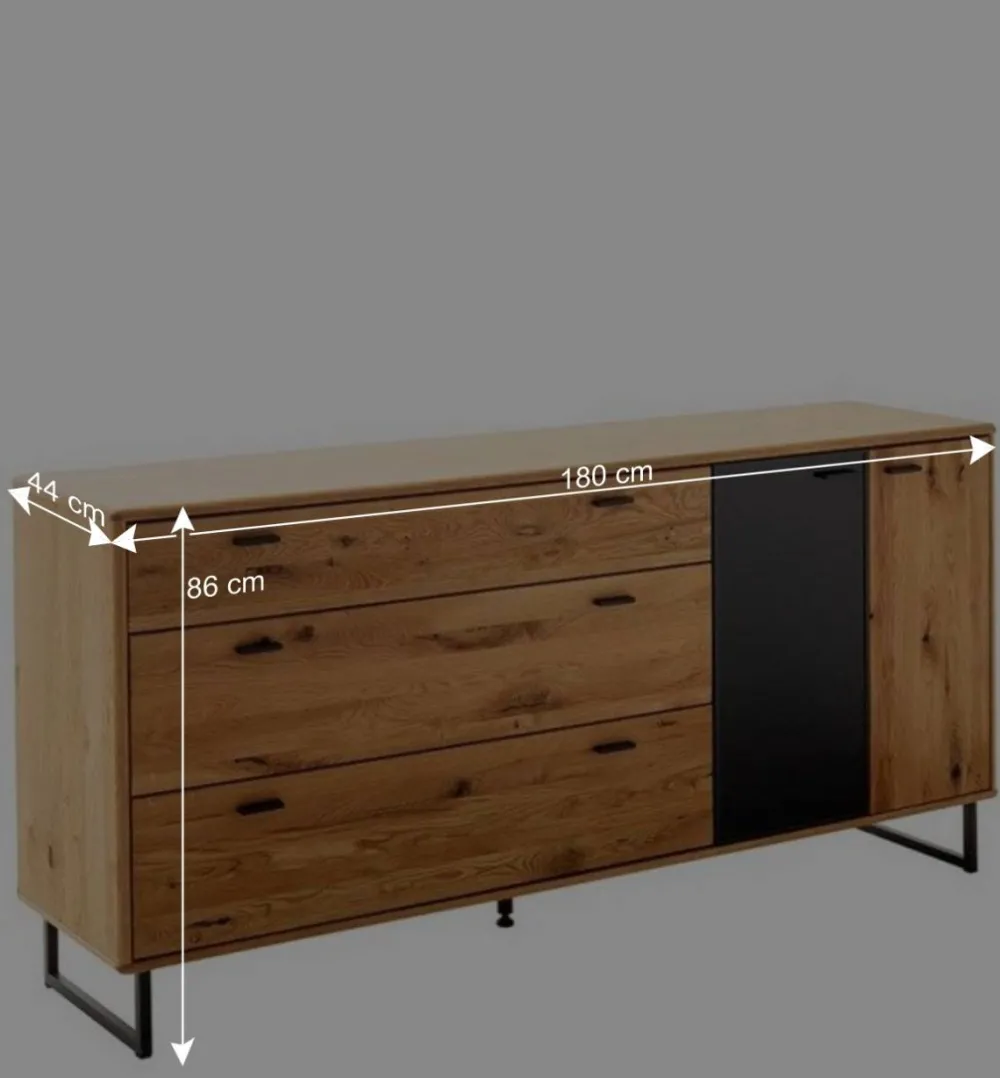 Wohnen 180x86x44 Sideboard mit Metall Bügelgestell - Flacona