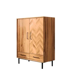 Wohnen 97x125x45 Skandi Highboard aus Wildeiche - Kerfa