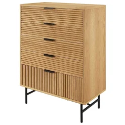 Wohnen 80x113x40 Skandi Hochkommode in Eiche - Piassona