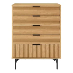 Wohnen 80x113x40 Skandi Hochkommode in Eiche - Piassona