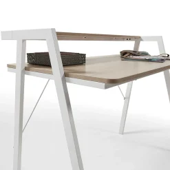 Wohnen Bürotische*115x91x60 Skandi Schreibtisch mit Aufsatz - Shining