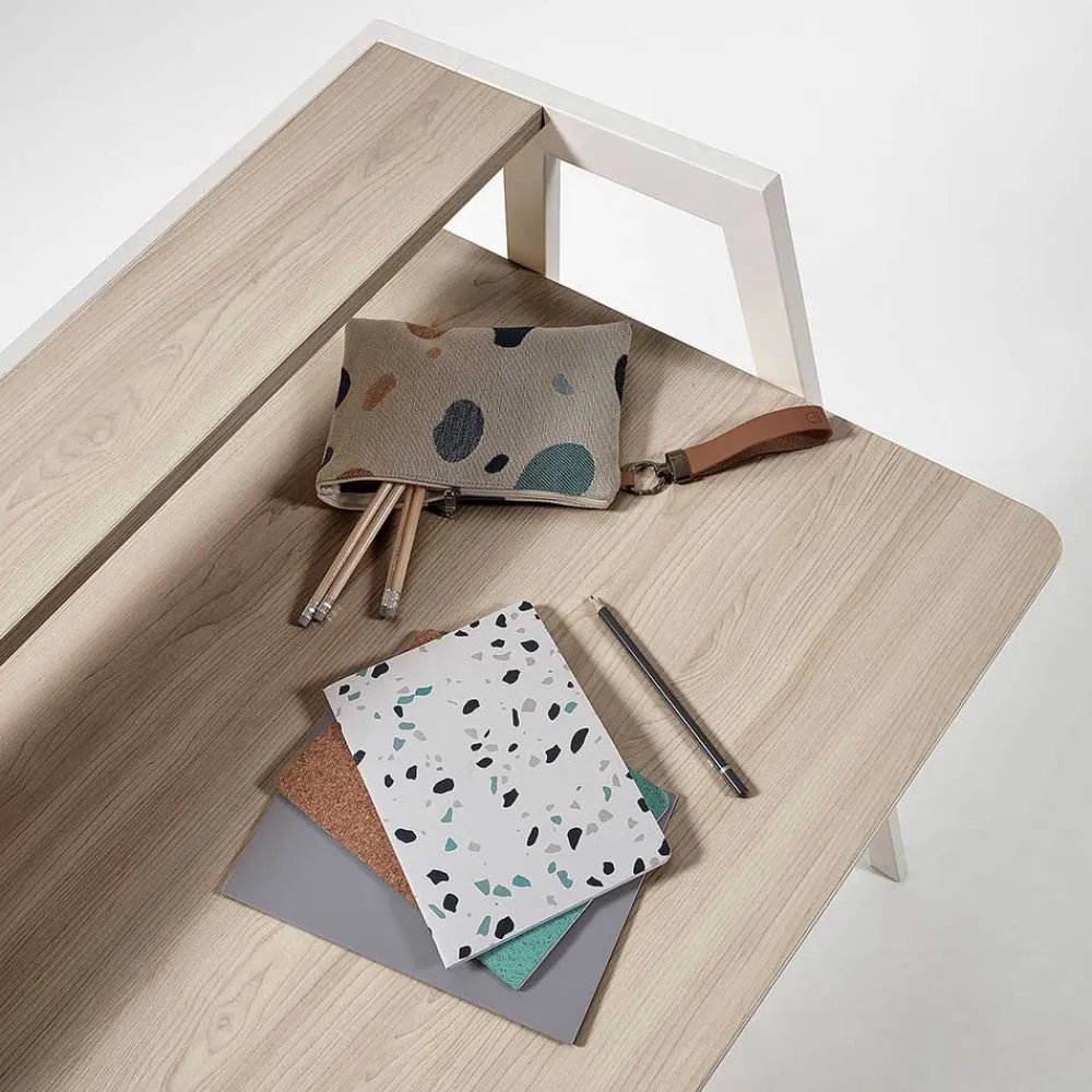 Wohnen Bürotische*115x91x60 Skandi Schreibtisch mit Aufsatz - Shining