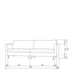 Wohnen Sofas|Sofa*275x83x88 Sofa mit blauem Bezug aus Samt - Cumagon