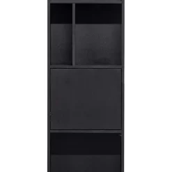 Wohnen Esszimmer-Vitrinen*40x210x40 Standregal in Schwarz aus Kiefer - Niwidus
