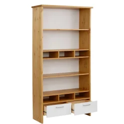 Wohnen Esszimmerregale|Regale*102x188x39 Standregal in Weiß & Honig - Enjes