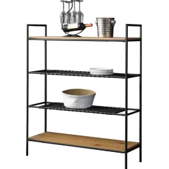 Wohnen Esszimmerregale|Paravents*110x129x34 Standregal mit vier Ablagen in Natur - Zavias