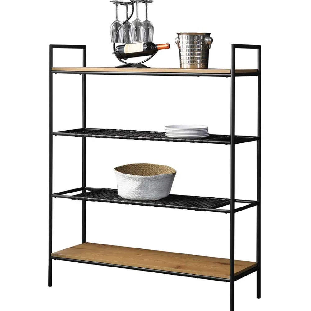 Wohnen Esszimmerregale|Paravents*110x129x34 Standregal mit vier Ablagen in Natur - Zavias