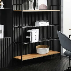 Wohnen Esszimmerregale|Paravents*110x129x34 Standregal mit vier Ablagen in Natur - Zavias