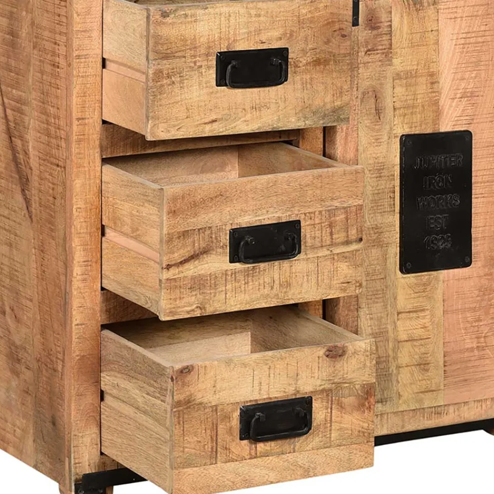 Wohnen 90x180x40 Stauraum Schrank im Industrial Style - Eswan