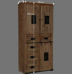 Wohnen 90x180x40 Stauraum Schrank im Industrial Style - Eswan