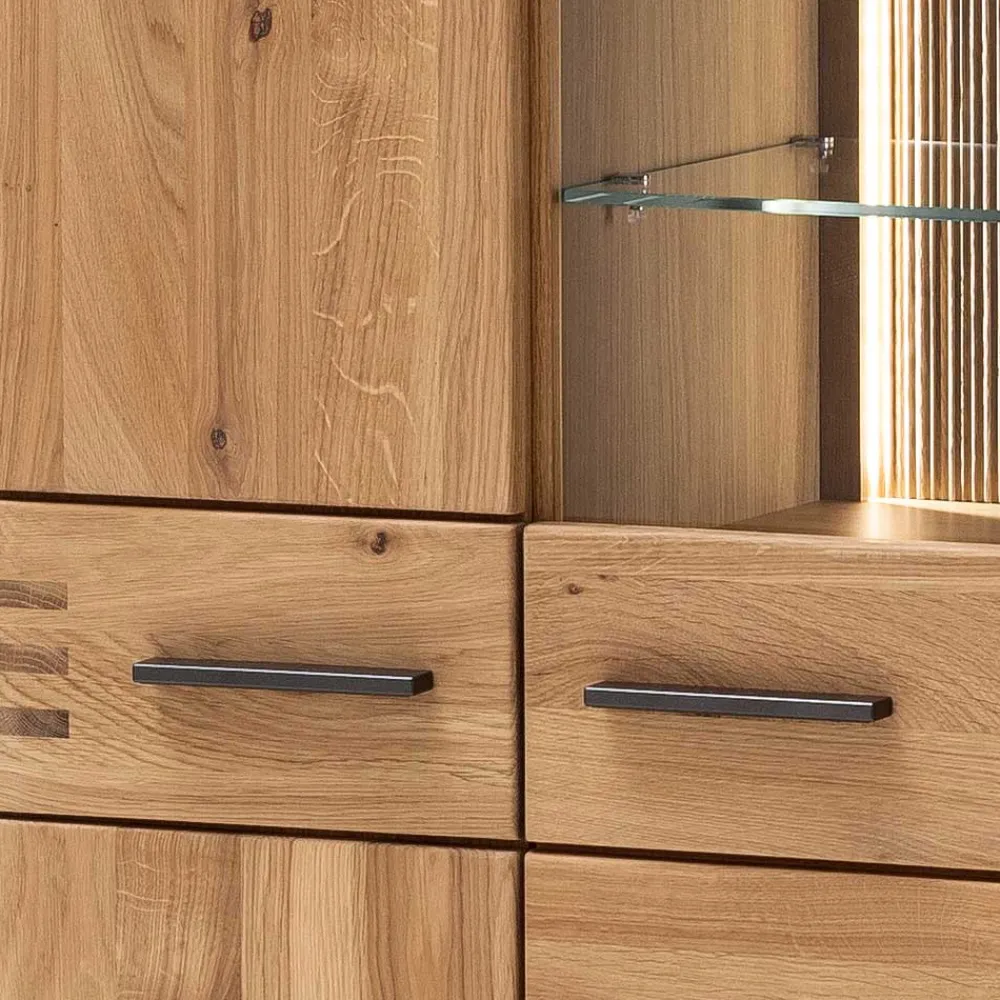 Wohnen 90x136x37 Stauraumvitrine als Highboard - Crupean