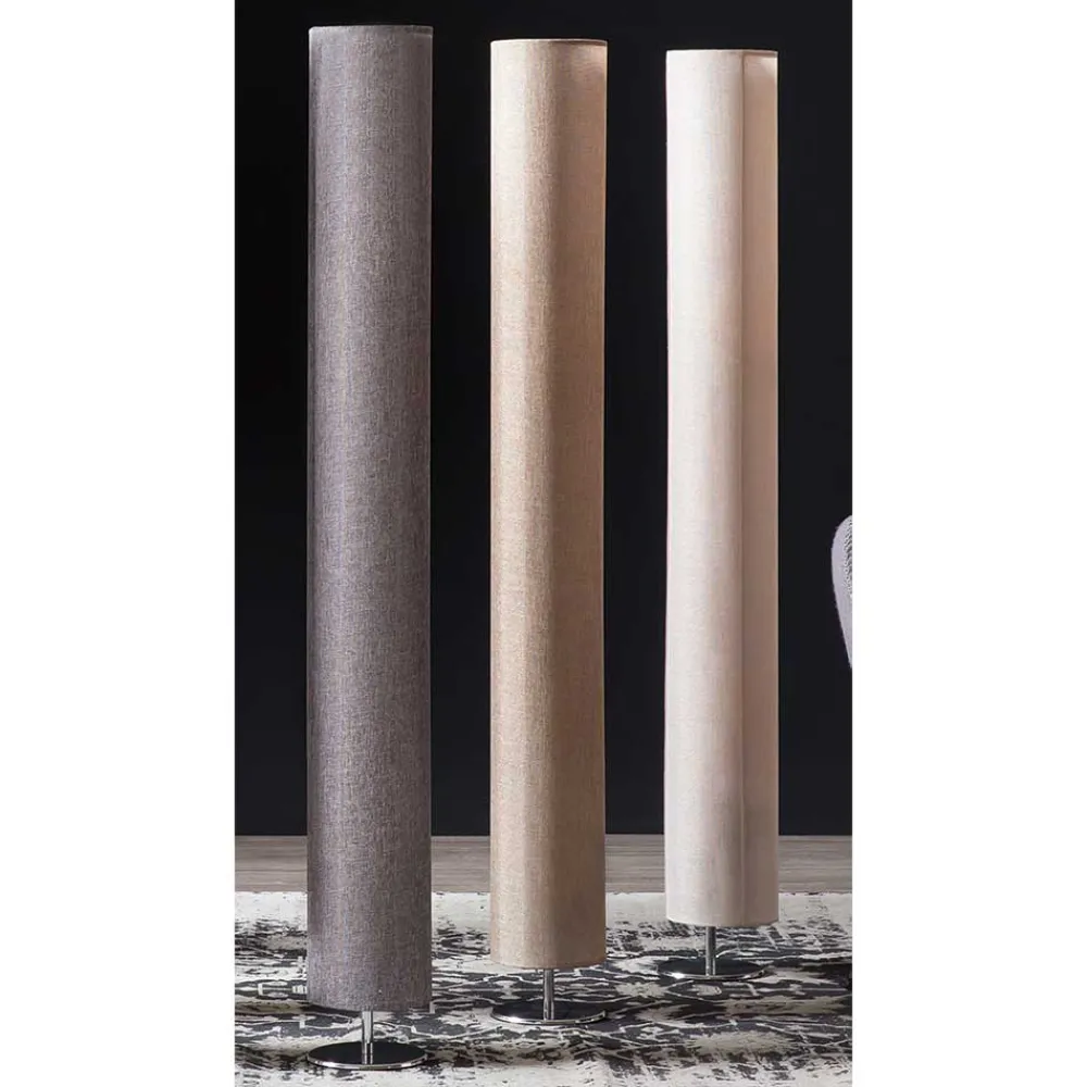 Wohnen Lampen & Leuchten*14x120x14 Stehlampe in Creme Stoff Schirm - Croco