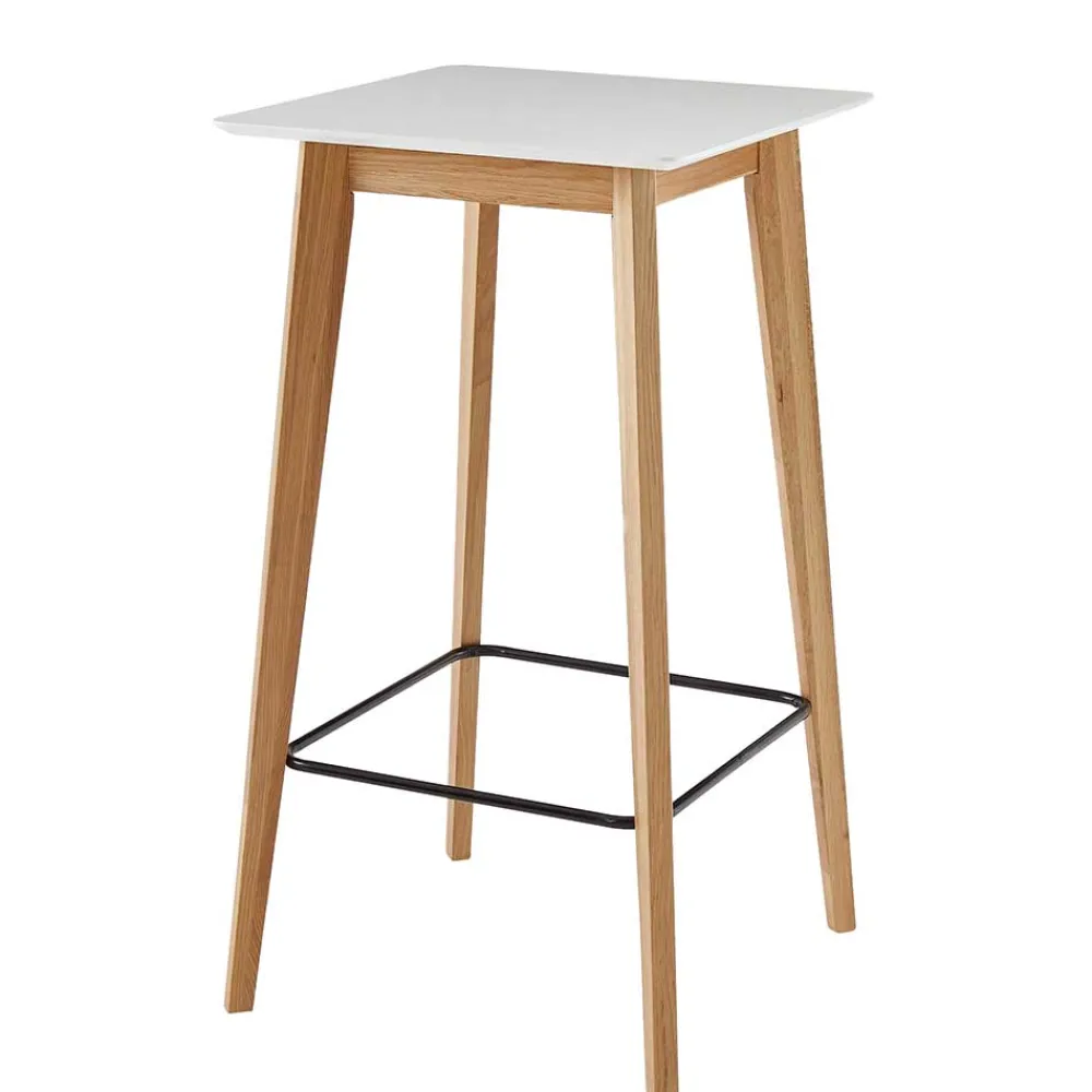 Wohnen 61x110x61 Stehtisch quadratisch mit Fußablage - Soveca