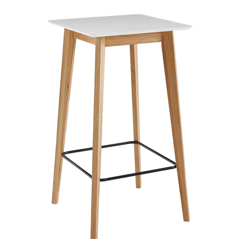 Wohnen 61x110x61 Stehtisch quadratisch mit Fußablage - Soveca