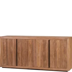 Wohnen 200x90x50 Teak Sideboard in Natur & Schwarz - Myons