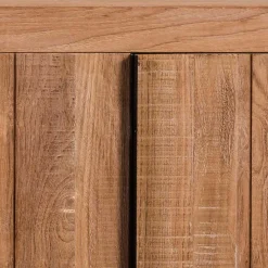 Wohnen 200x90x50 Teak Sideboard in Natur & Schwarz - Myons