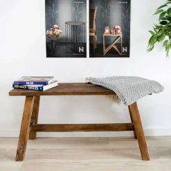 Wohnen 90x45x25 Teakholz Bank naturbelassen - Verdena