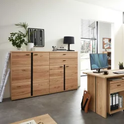 Wohnen Büroschränke*90x124x38 Teilmassiver Büroschrank modern - Emly