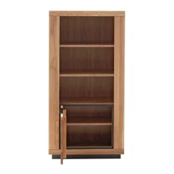 Wohnen 72x142x40 Teilmassives Regal mit drei Fächern & Tür - Vlacoma