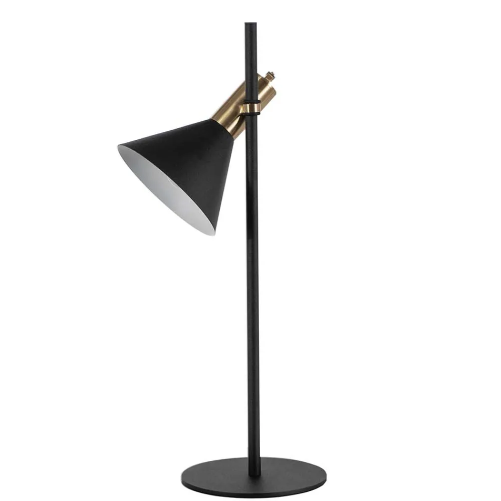 Wohnen Lampen & Leuchten*18x55x18 Tischlampe in Schwarz & Messingfarben - Marike